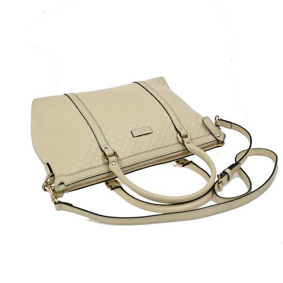 GUCCI Micro GG Guccissima 2Way Shoulder Hand Bag Leather White Italy 23KB342 - Picture 5 of 16